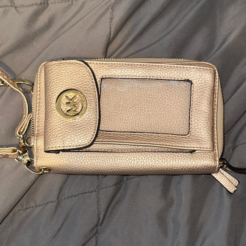 Michael Kors Metallic Gold Wristlet